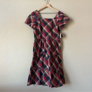 Cotton Cottagecore Dress plaid  Women’s LG